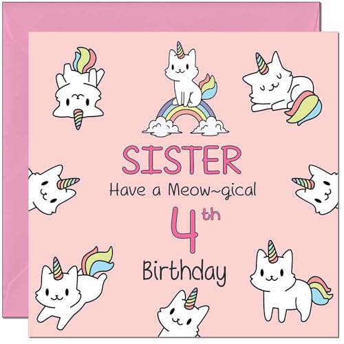 Sister Birthday Card - Funny Cat Cute Sister's
