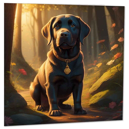 Labrador Dog Design Greeting Cards Birthday Card 145mm x 145mm