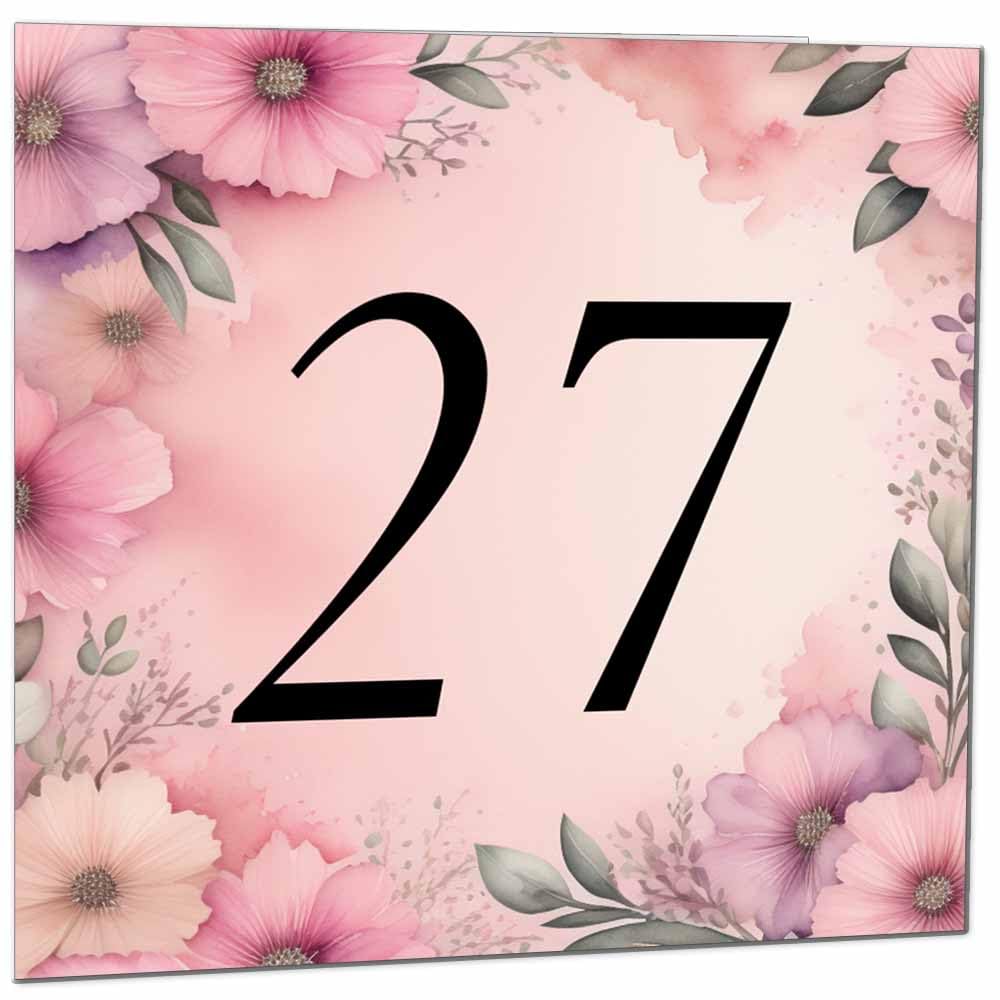 Birthday Card for Women Men - Pink Floral Birthday Cards for 39 year old woman thirty Nine, thirty ninth Ladies Mum Aunt Sister Niece Daughter