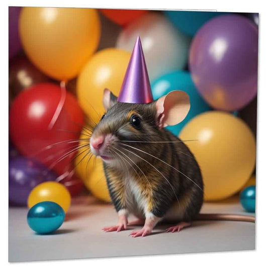 Cute Rat Birthday Card 145 x 145mm