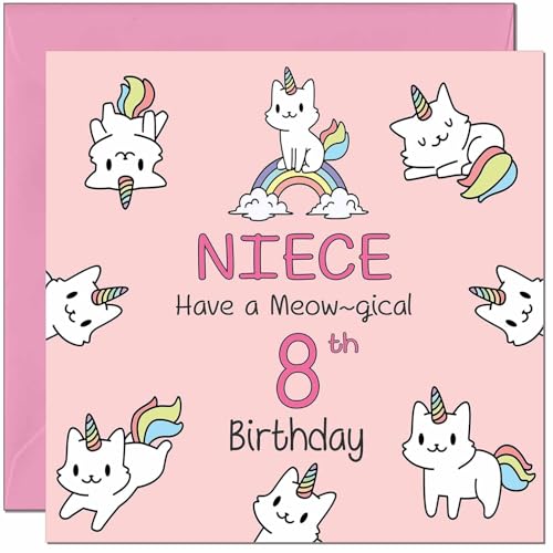 Niece Birthday Card - Funny Cat Cute Niece's