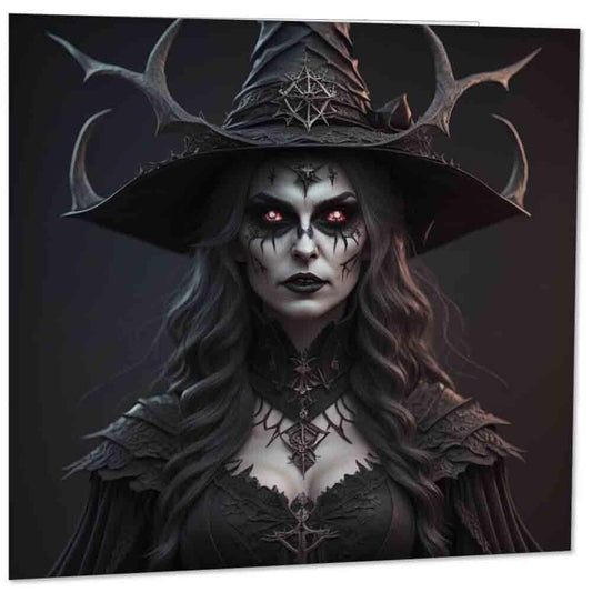 Witch Greeting Card - Gothic Dark Goth Evil Witch Birthday Card 145mm x 145mm