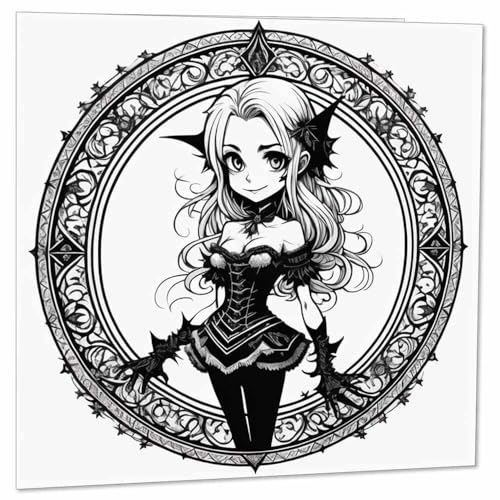 Cute Gothic Girl Birthday Card - Alternative Cards For Her Teen Emo 145 x 145mm