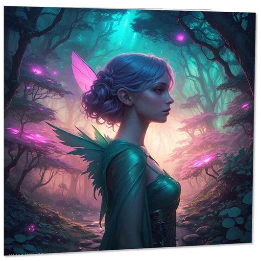 Fantasy Greeting Card - Woodland Fairy Forest Pixie Magic 145mm x 145mm