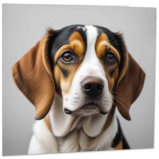 Beagle Dog Greeting Card with envelope - 145mm x 145mm
