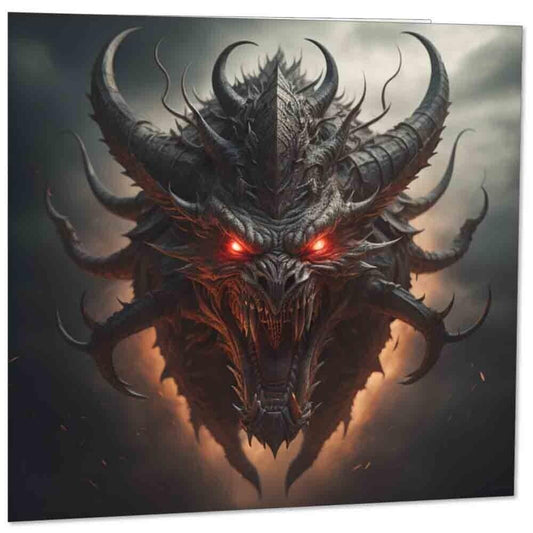 Demon Head Greeting Card 145mm x 145mm