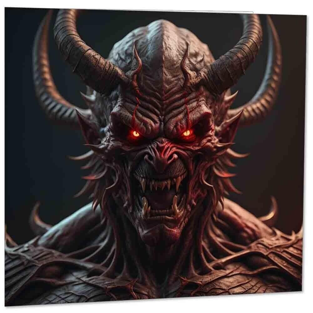 Demon Devil Greeting Card 145mm x 145mm