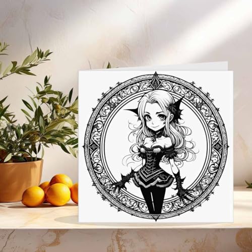 Cute Gothic Girl Birthday Card - Alternative Cards For Her Teen Emo 145 x 145mm