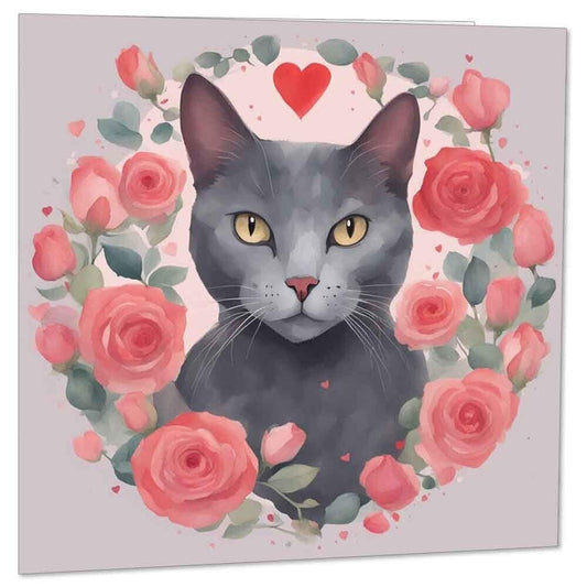 Cat Anniversary Card Birthday Valentines Cards for him her 145mm x 145mm