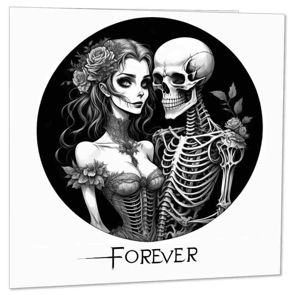 Alternative Gothic Anniversary Card - Forever - Valentines Boyfriend Girlfriend