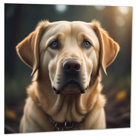 Labrador Dog Greeting Card 145 x 145mm Yellow Blonde Labrador Birthday Card