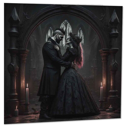 Gothic Couple Greeting Card - Romantic Goth cards 145 x 145mm