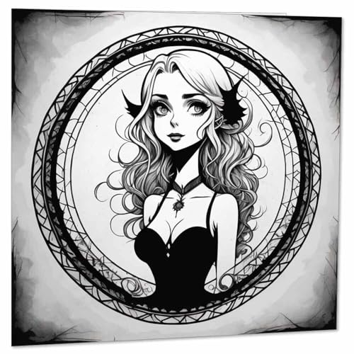 Cute Gothic Girl Birthday Card, Alternative Card For Her Teens Girl 145 x 145mm