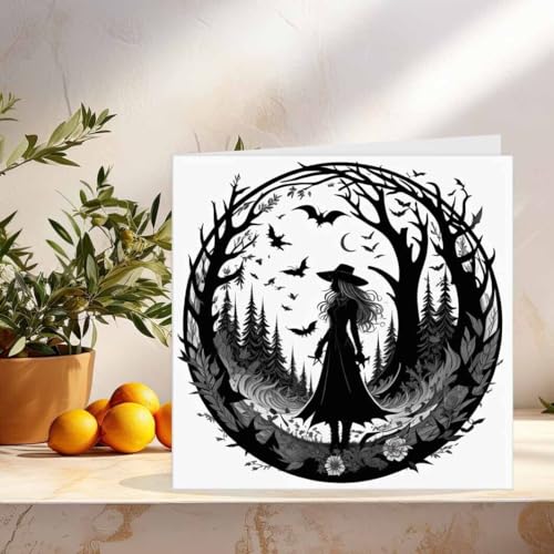 Witch Woodland Greeting Card Witches Forest Card 145 x 145mm