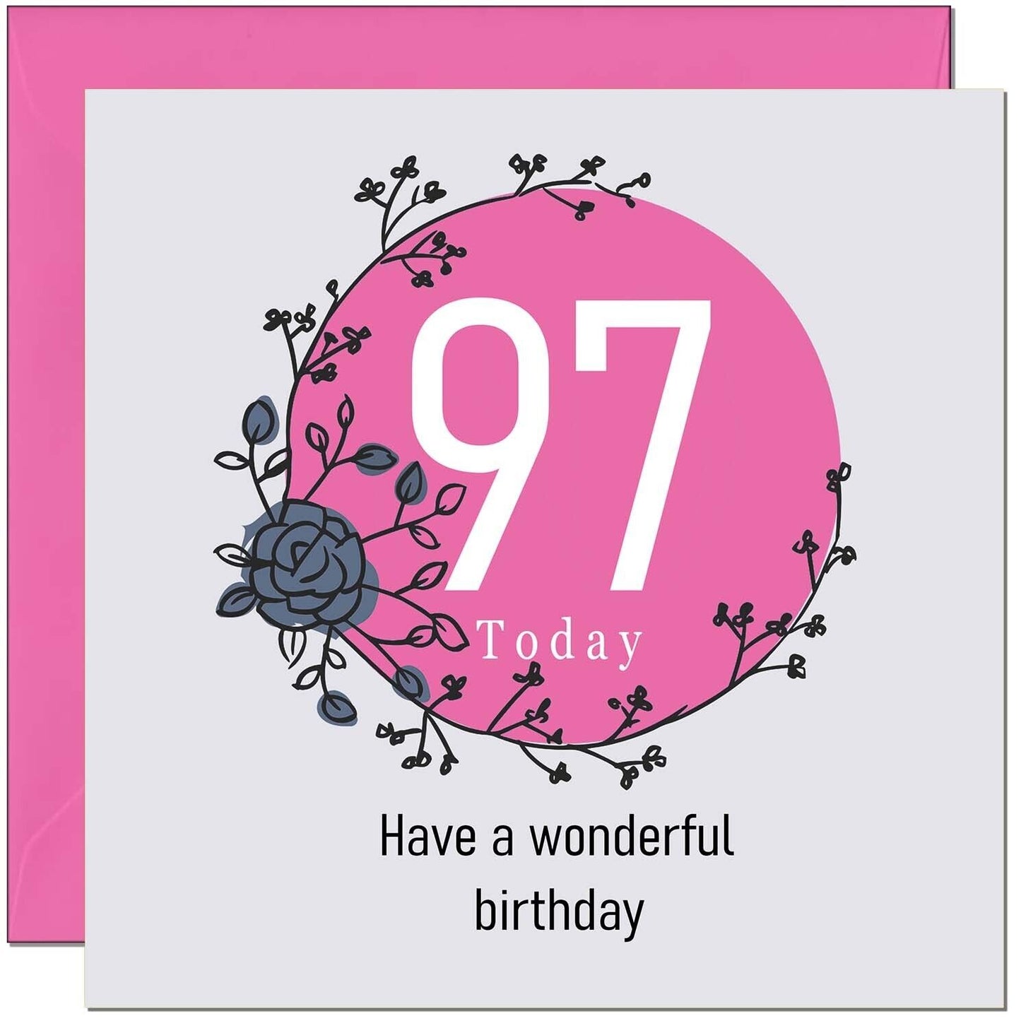 Birthday Card for Women Female - Classy Elegant Floral