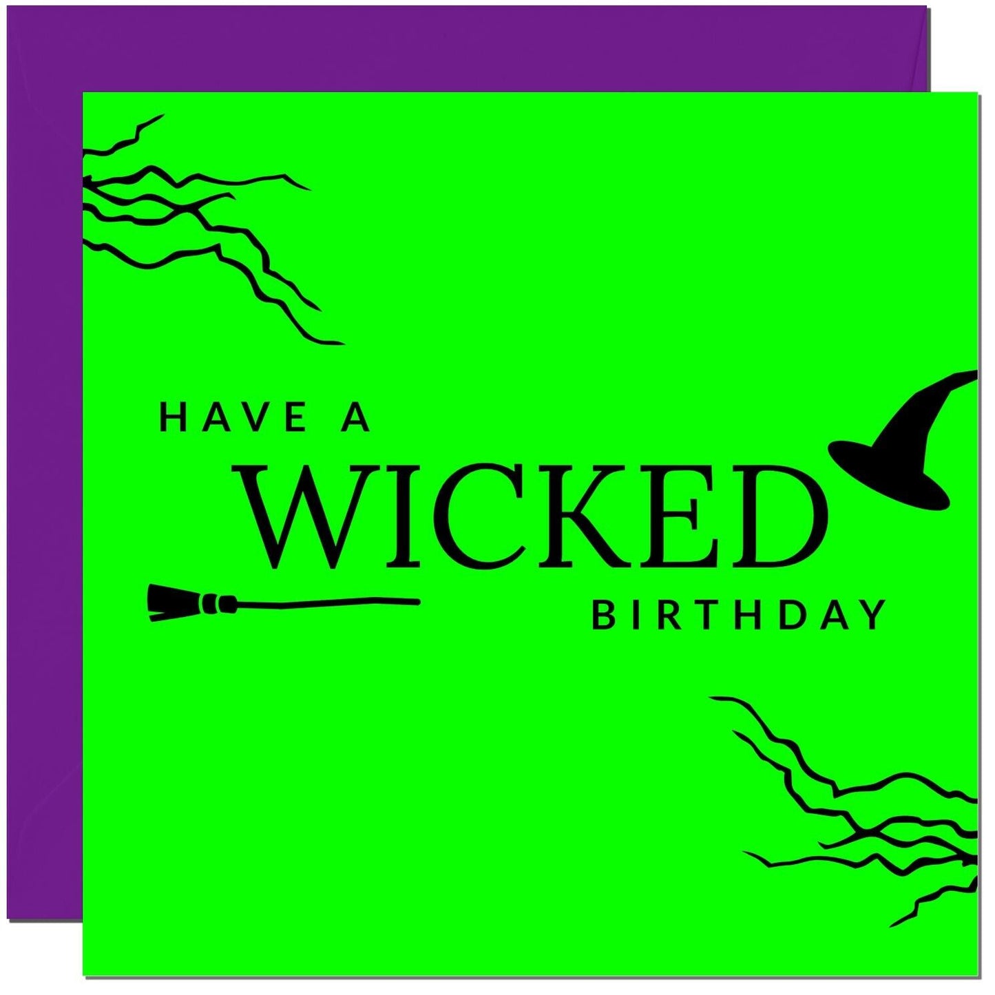 Wicked Birthday Card - Witchcraft Witch Birthday Card for women girl 145 x 145mm
