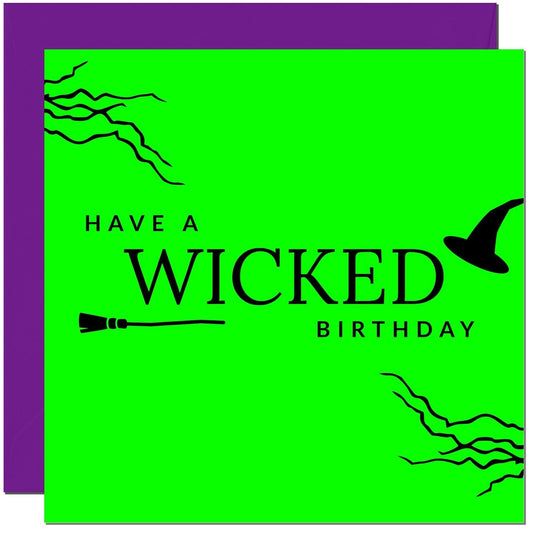 Wicked Birthday Card - Witchcraft Witch Birthday Card for women girl 145 x 145mm