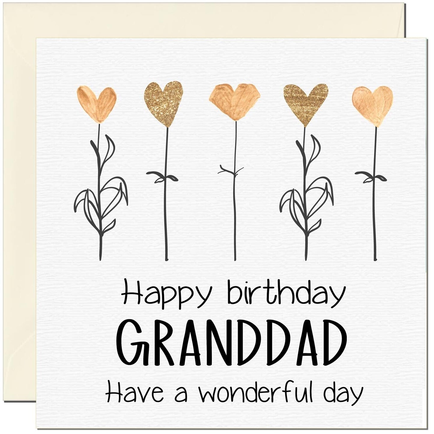 Birthday Card - Eco Friendly Elegant Heart Flowers Beautiful