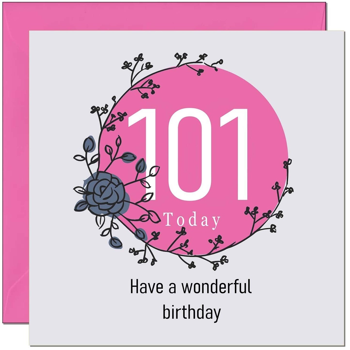 Birthday Card for Women Female - Classy Elegant Floral