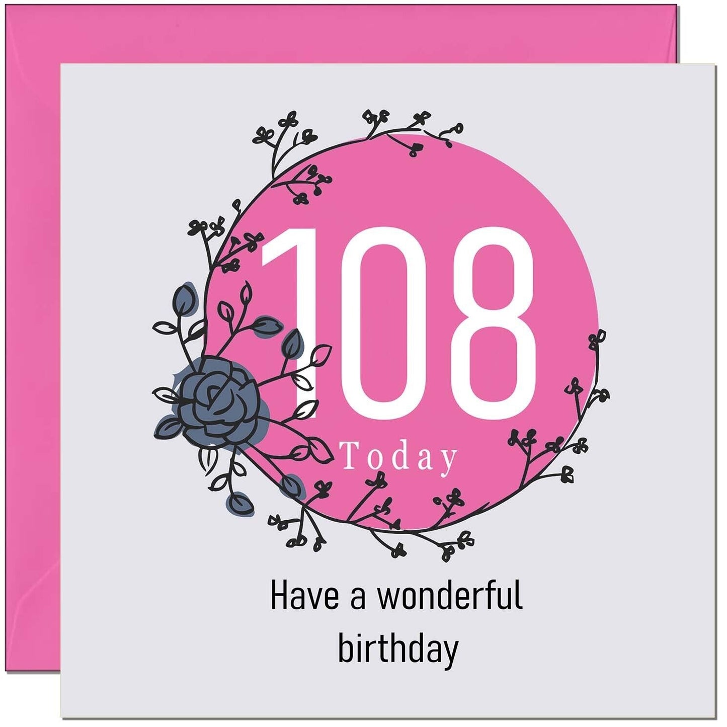 Birthday Card for Women Female - Classy Elegant Floral