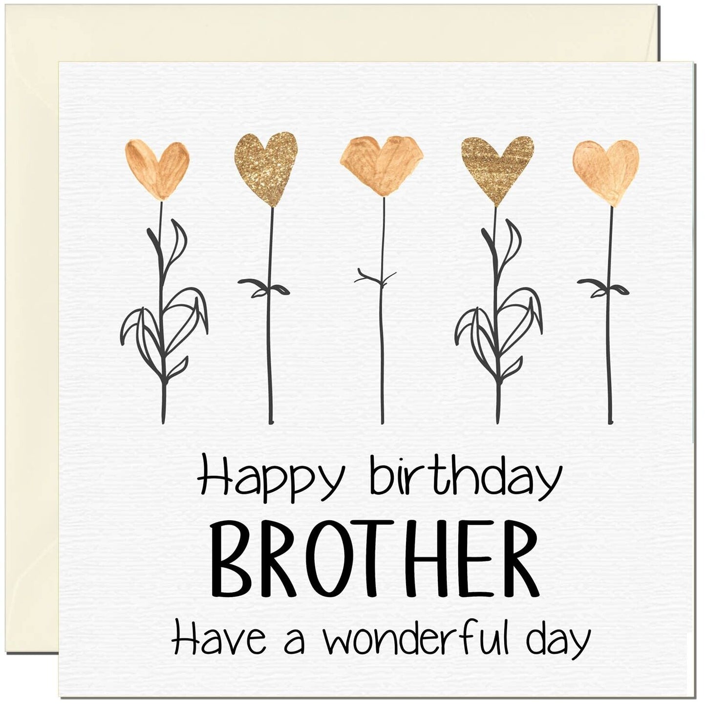 Birthday Card - Eco Friendly Elegant Heart Flowers Beautiful