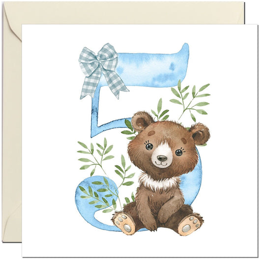 Birthday Card for Boys - Cute Teddy Bear Birthday Card for Baby Boy Infant todd