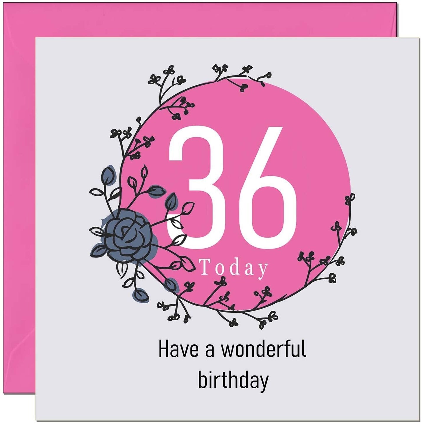Birthday Card for Women Female - Classy Elegant Floral