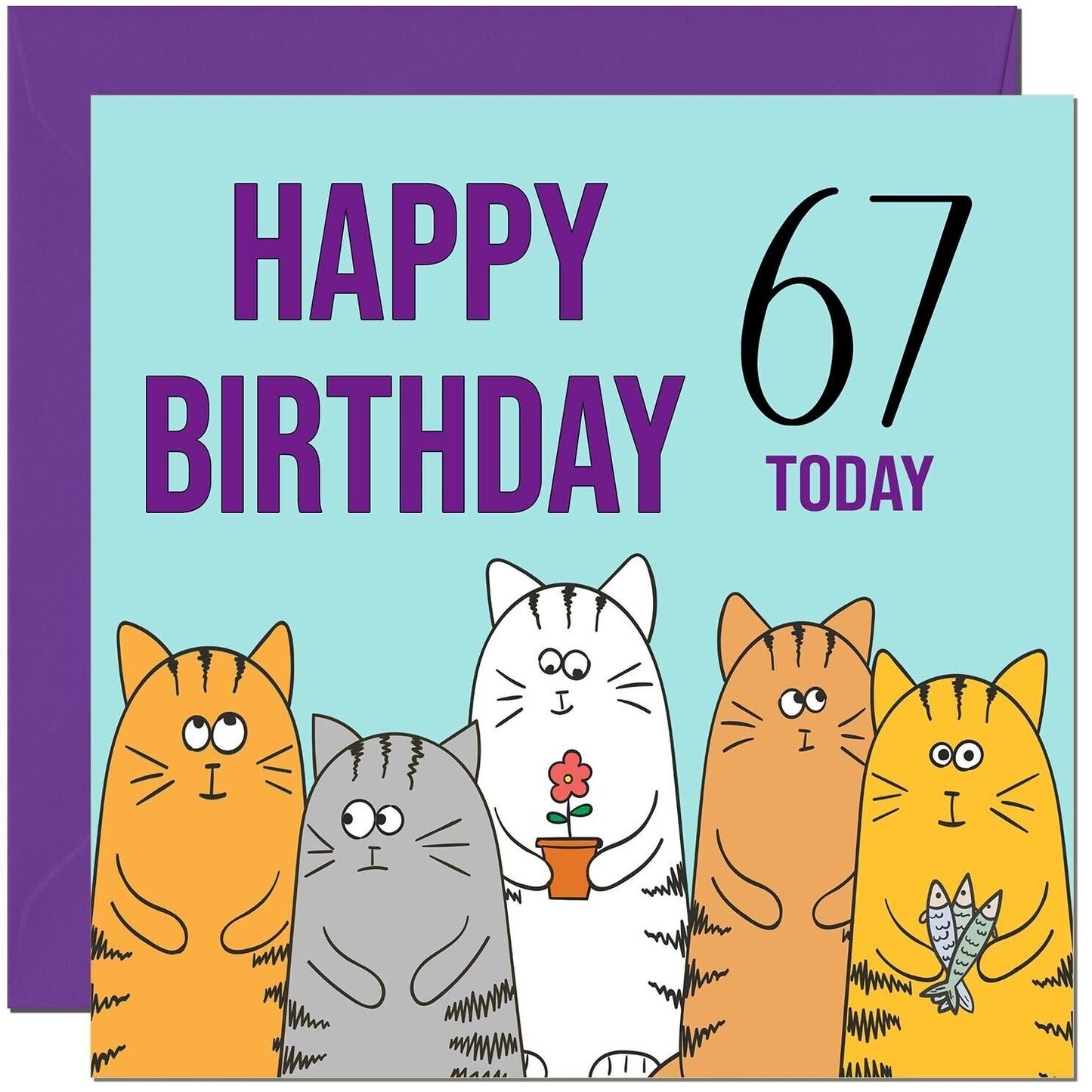 Happy Birthday Card - Cute Cats