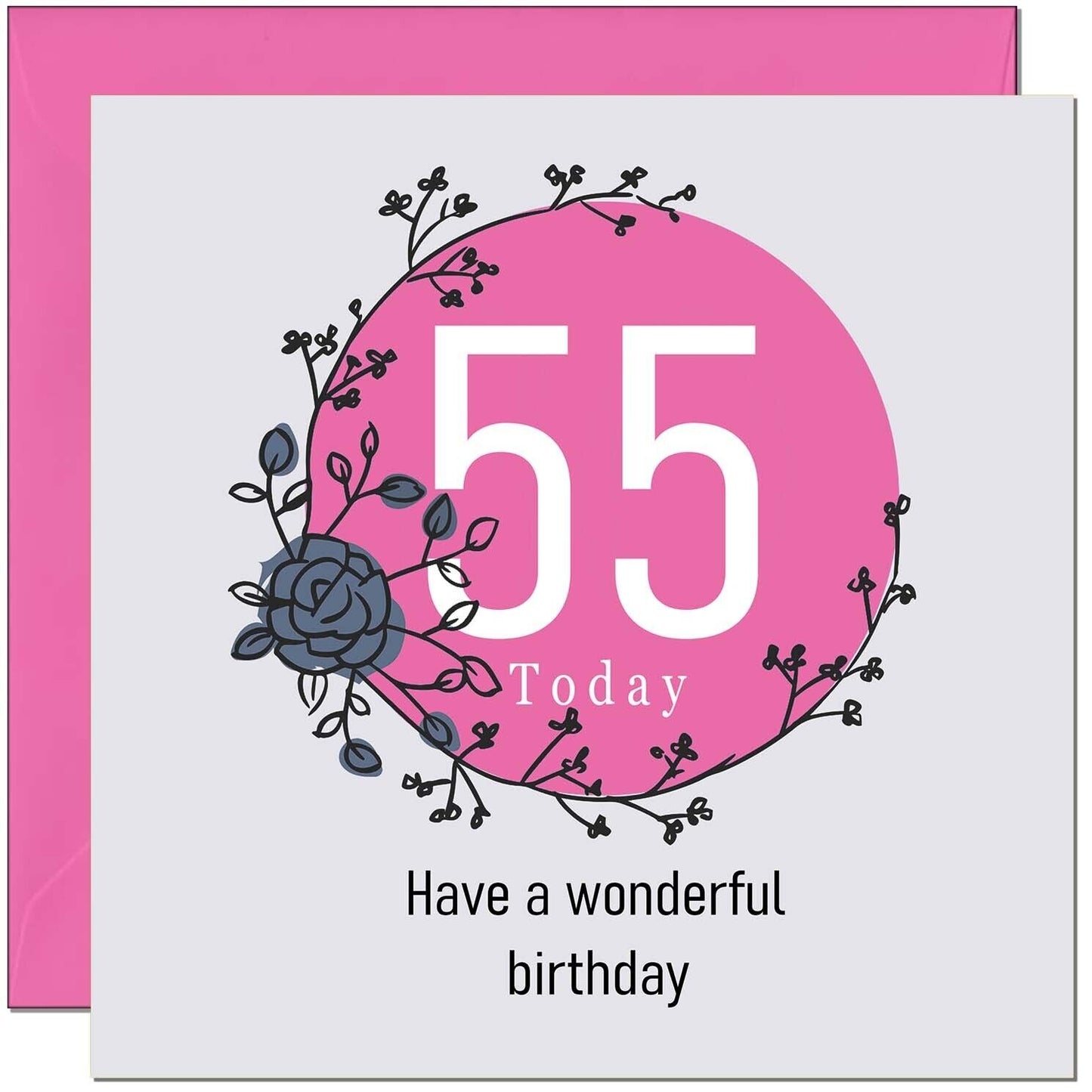 Birthday Card for Women Female - Classy Elegant Floral