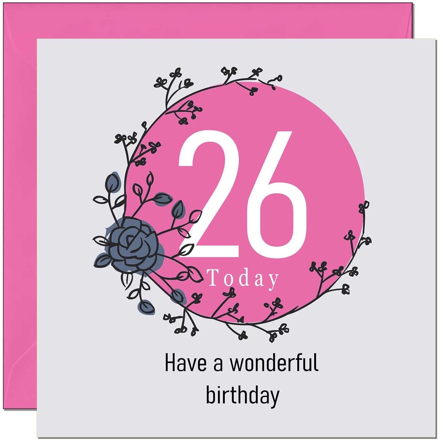Birthday Card for Women Female - Classy Elegant Floral