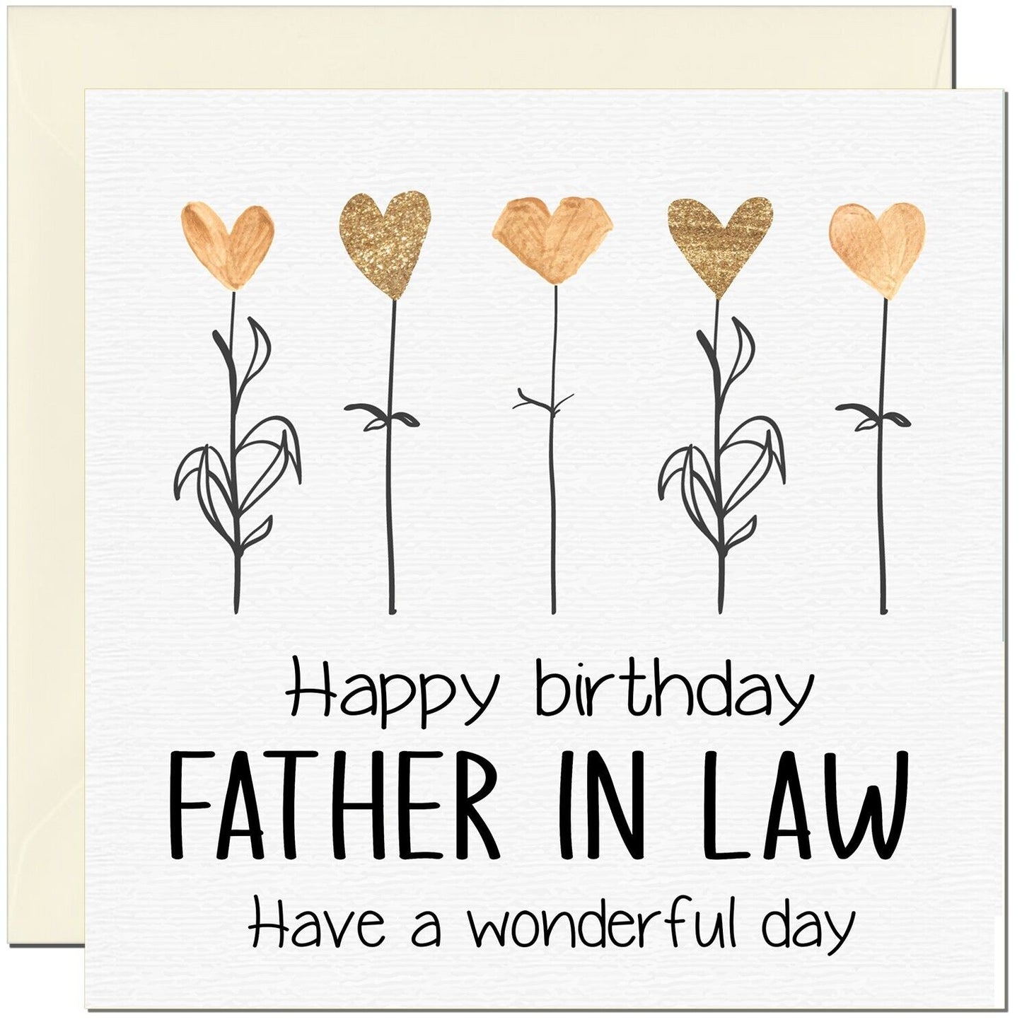 Birthday Card - Eco Friendly Elegant Heart Flowers Beautiful