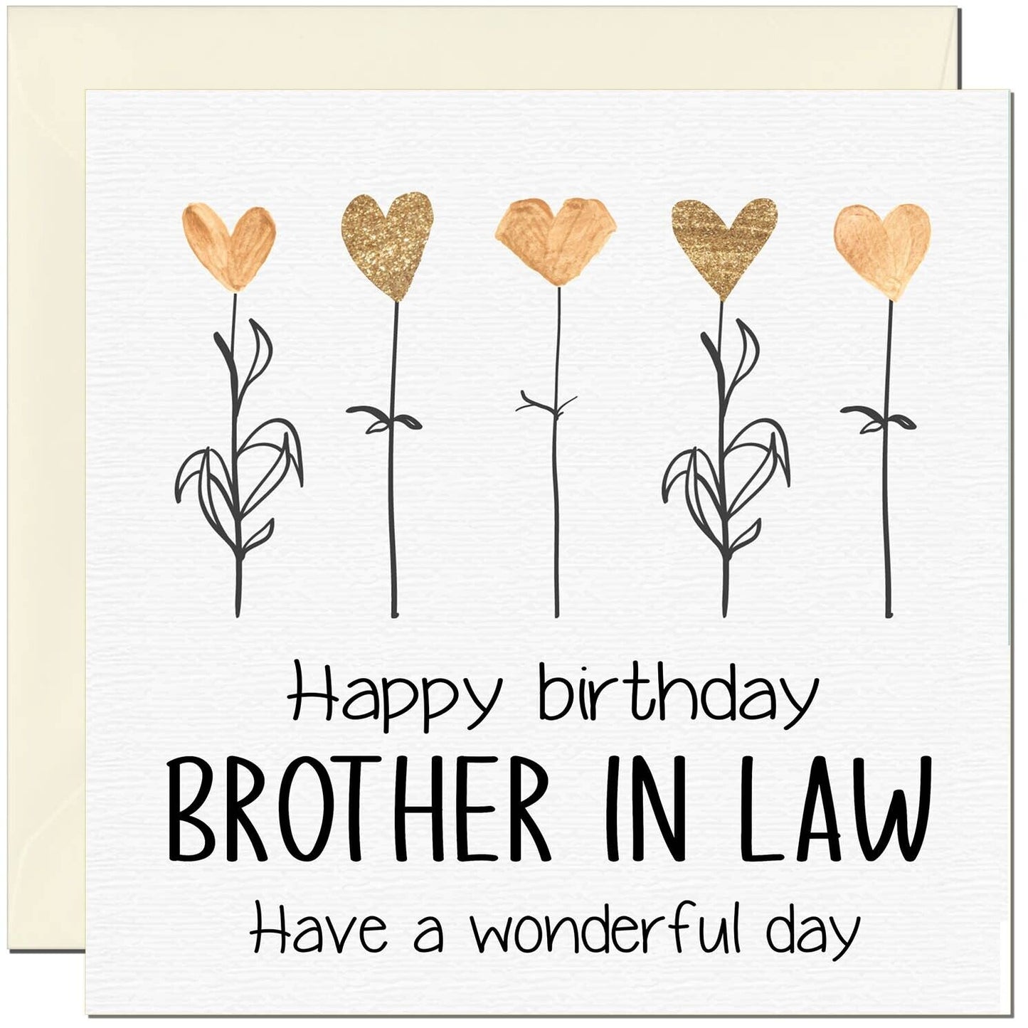 Birthday Card - Eco Friendly Elegant Heart Flowers Beautiful