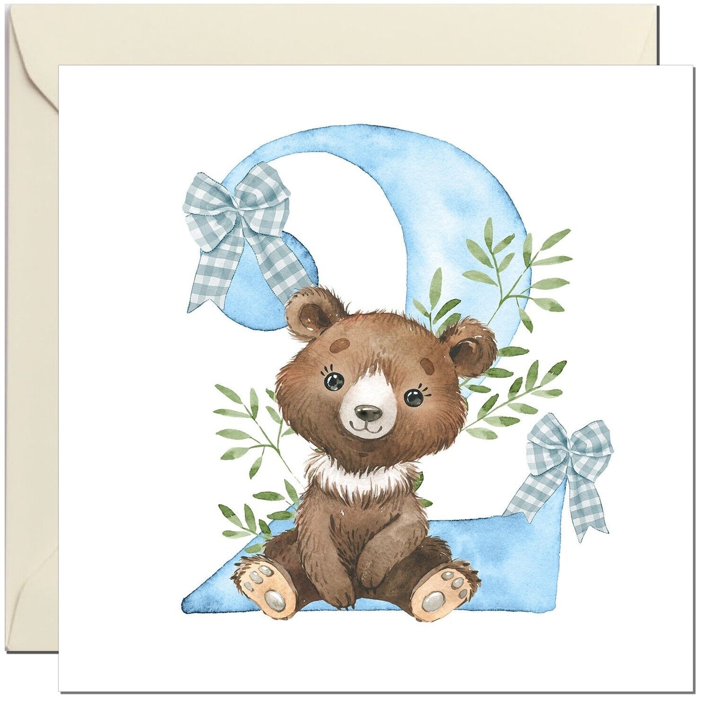 Birthday Card for Boys - Cute Teddy Bear Birthday Card for Baby Boy Infant todd