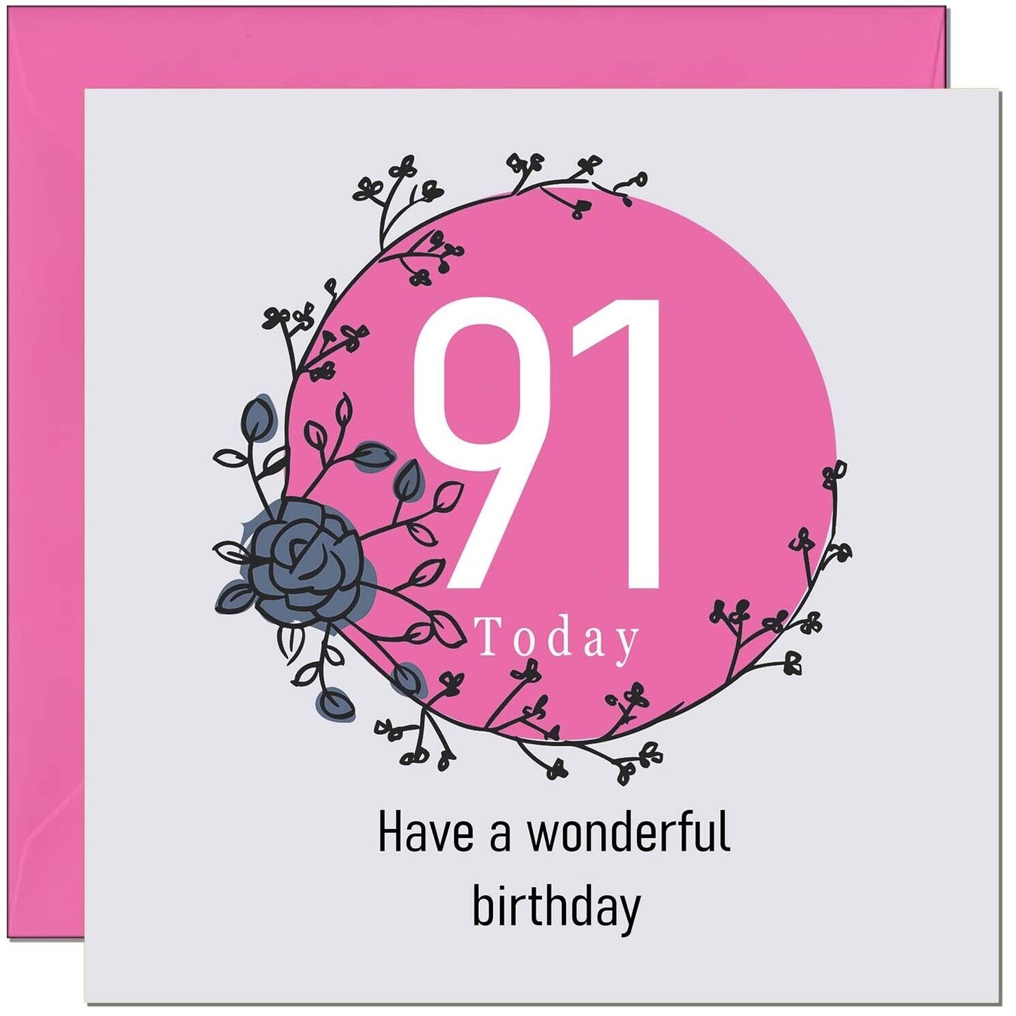 Birthday Card for Women Female - Classy Elegant Floral