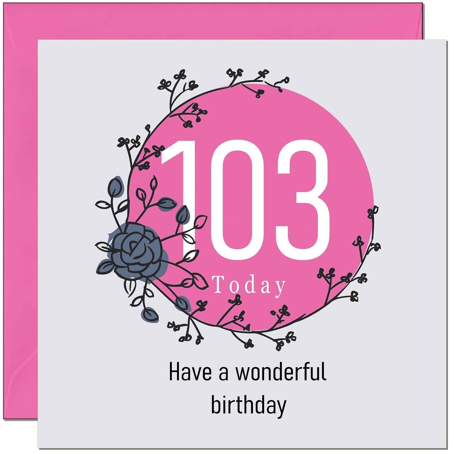 Birthday Card for Women Female - Classy Elegant Floral