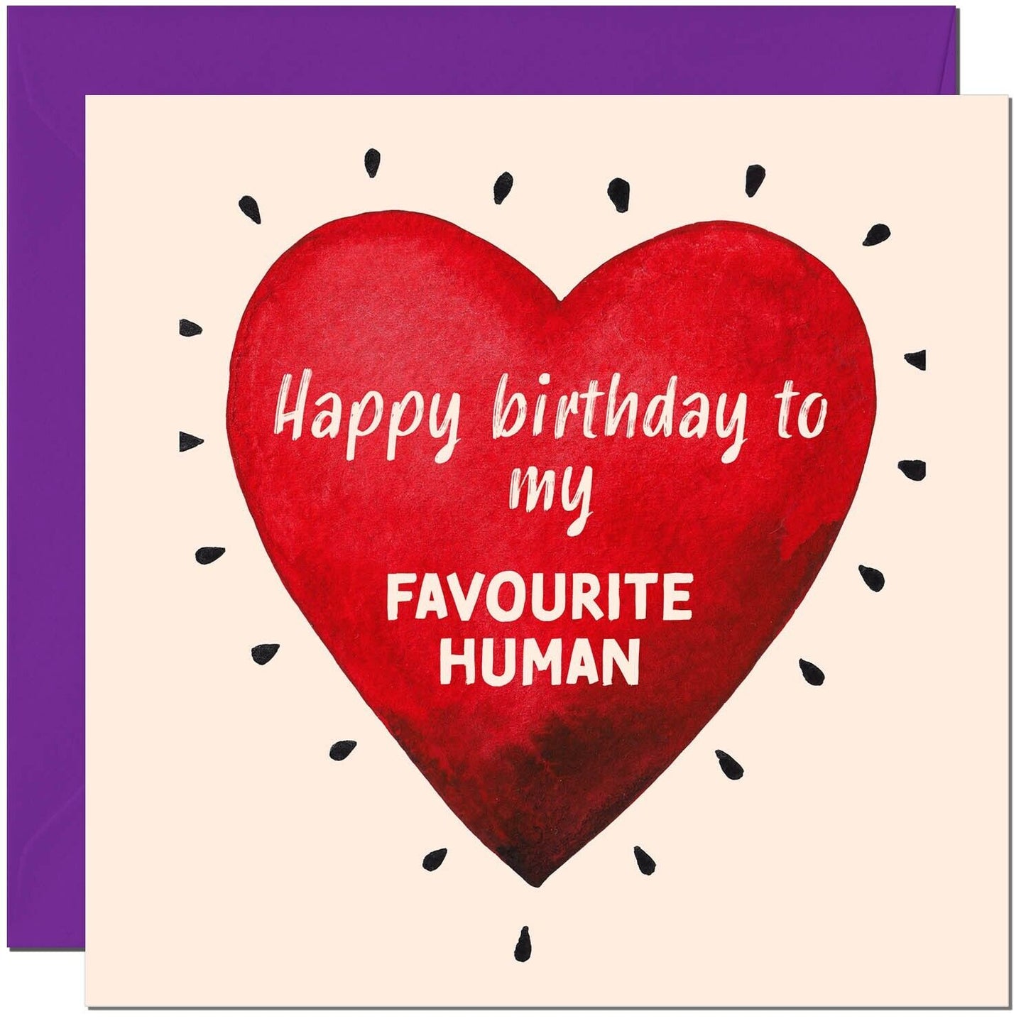 Birthday Cards for Boyfriend Girlfriend - Favourite Human - Husband Wife Partner