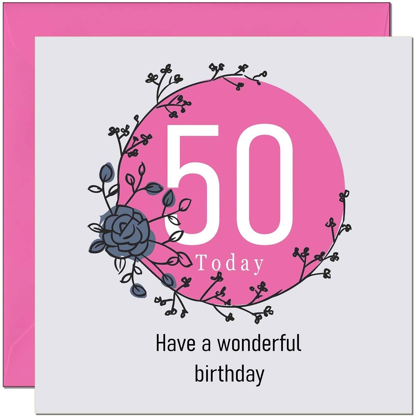 Birthday Card for Women Female - Classy Elegant Floral