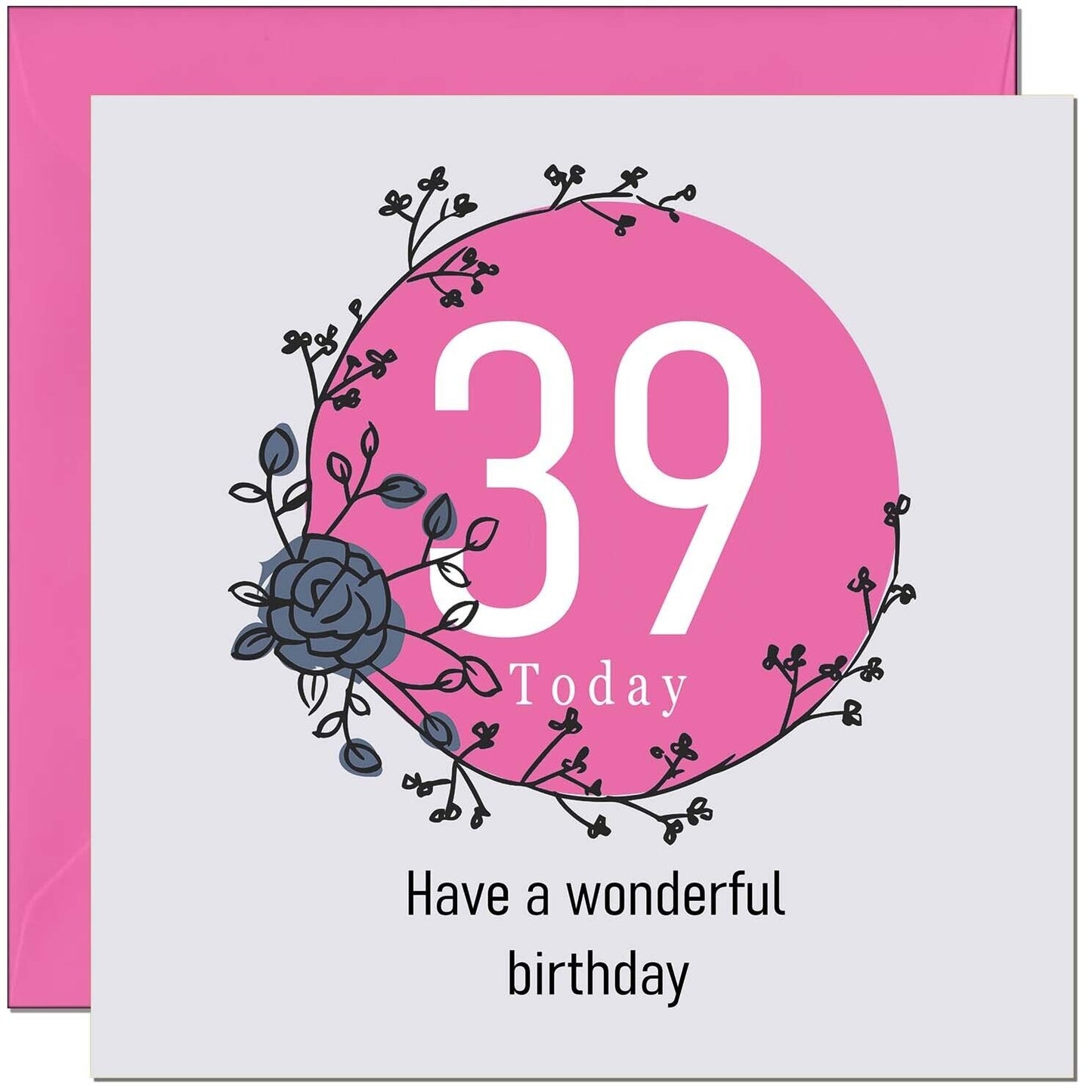 Birthday Card for Women Female - Classy Elegant Floral