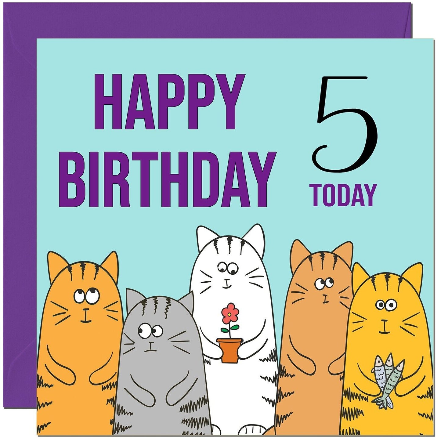 Happy Birthday Card - Cute Cats