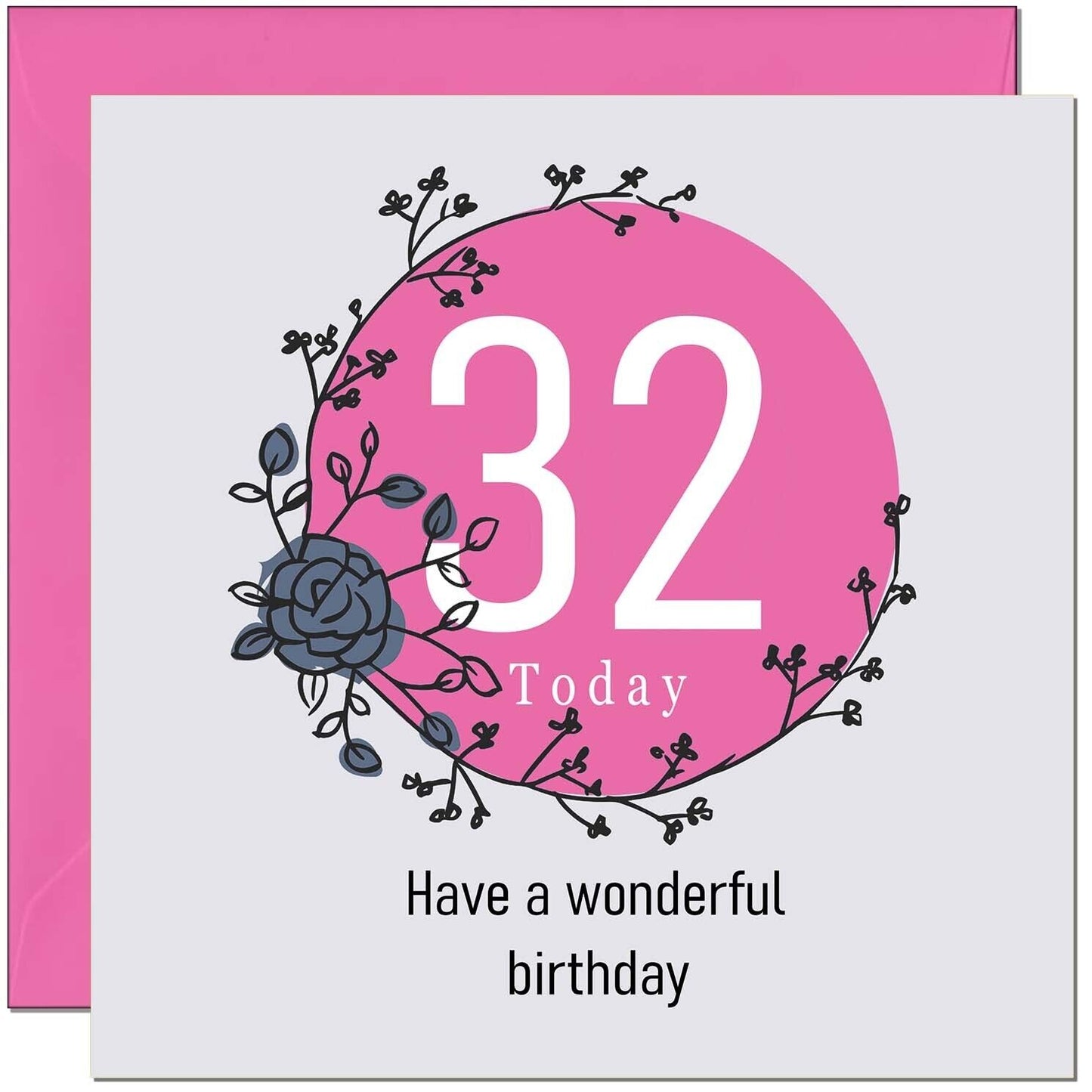 Birthday Card for Women Female - Classy Elegant Floral