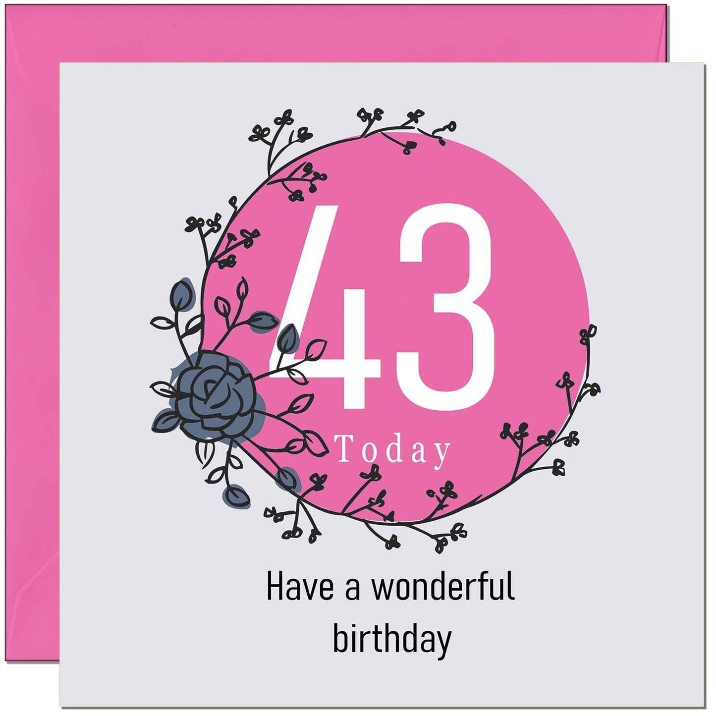 Birthday Card for Women Female - Classy Elegant Floral