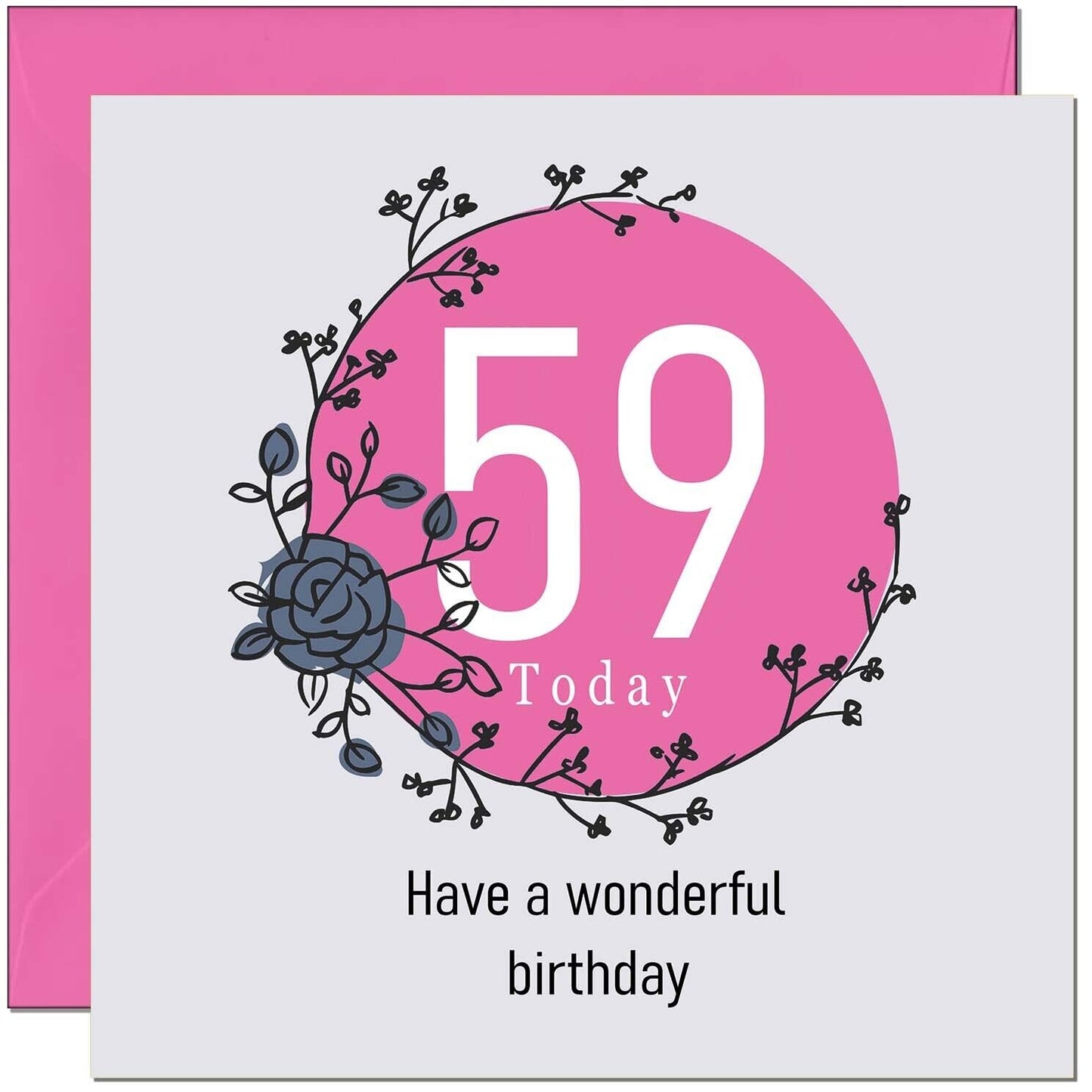 Birthday Card for Women Female - Classy Elegant Floral