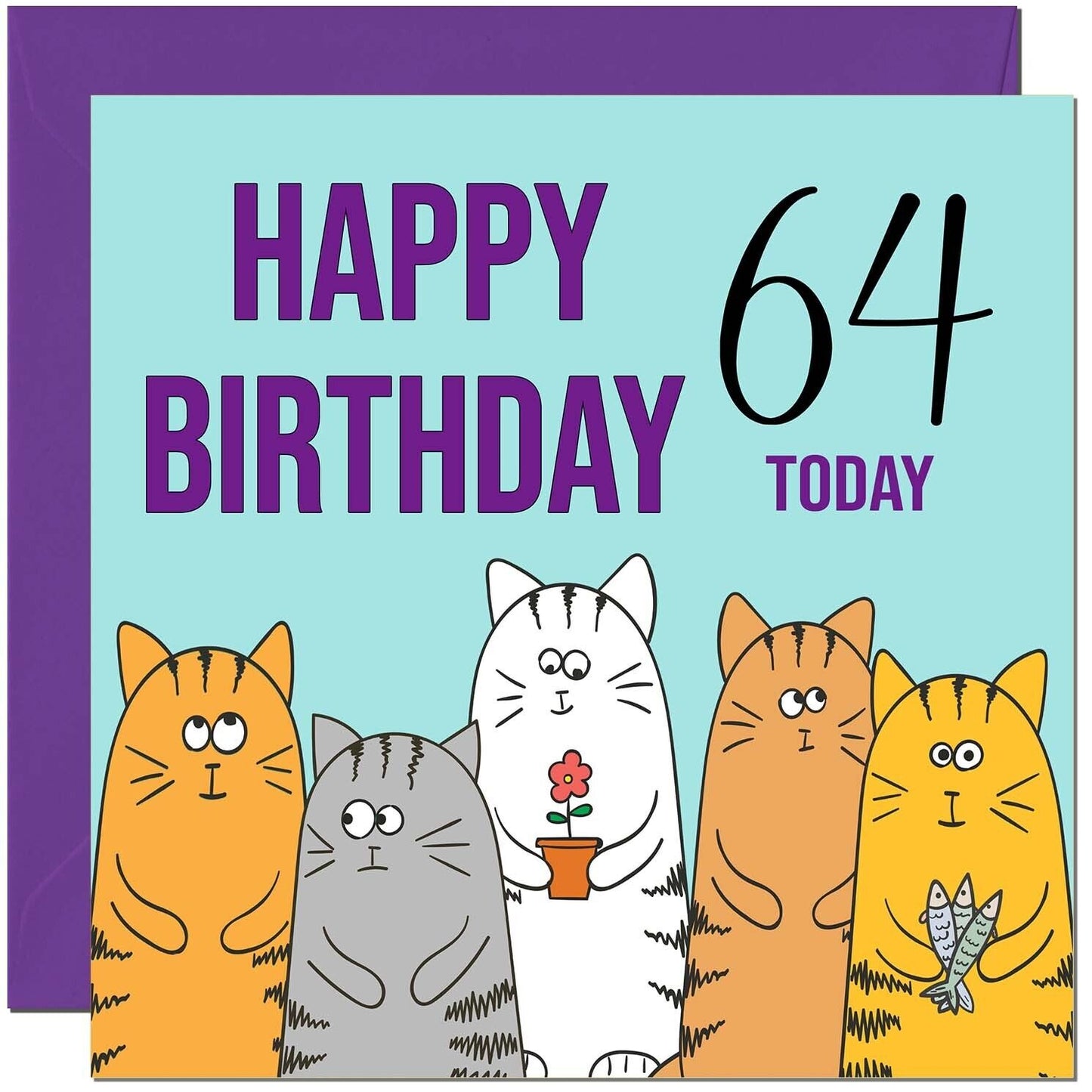 Happy Birthday Card - Cute Cats