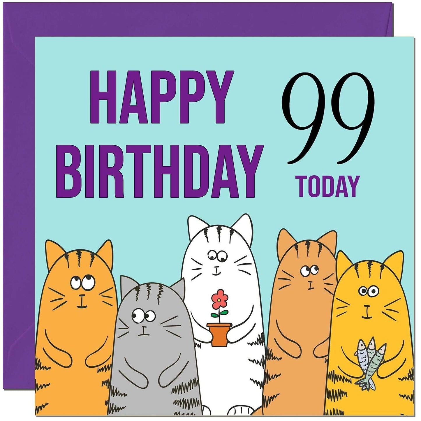 Happy Birthday Card - Cute Cats