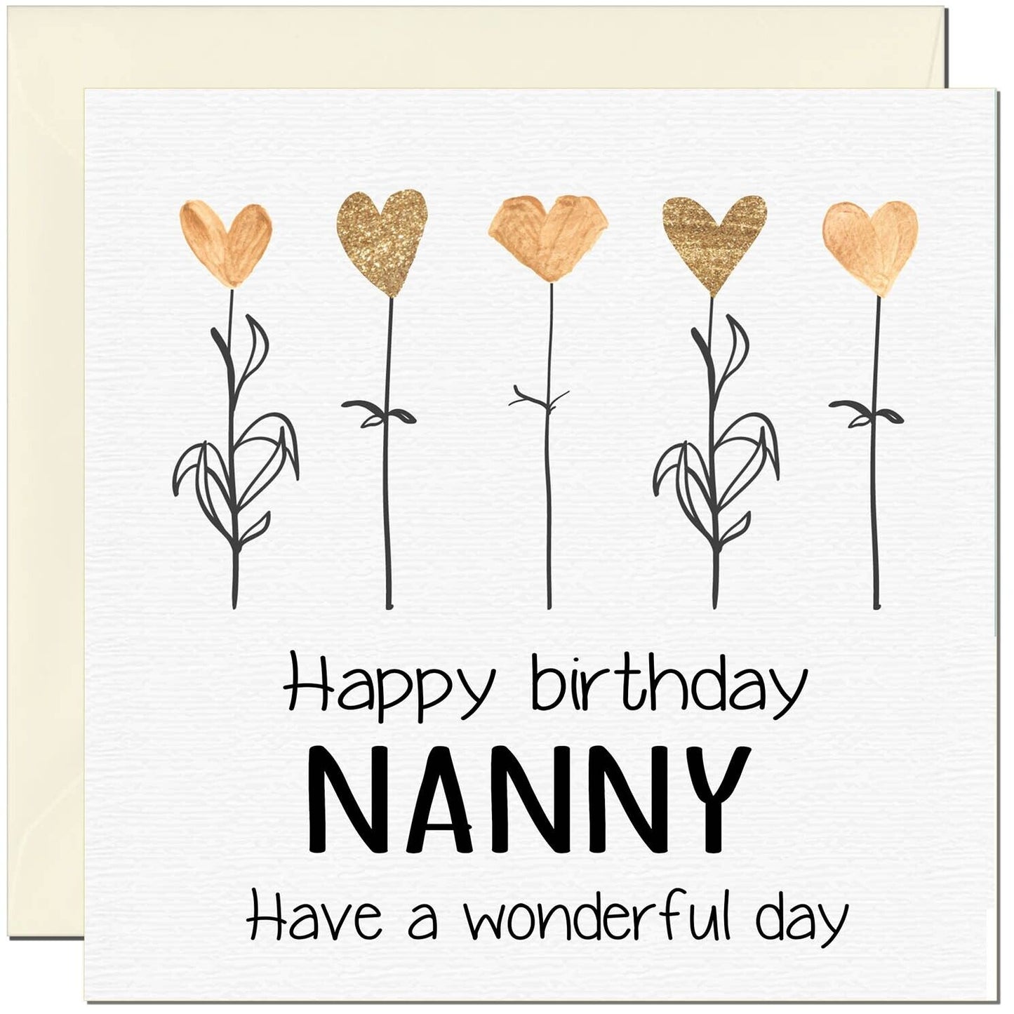 Birthday Card - Eco Friendly Elegant Heart Flowers Beautiful