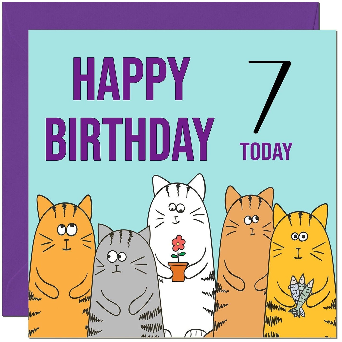 Happy Birthday Card - Cute Cats