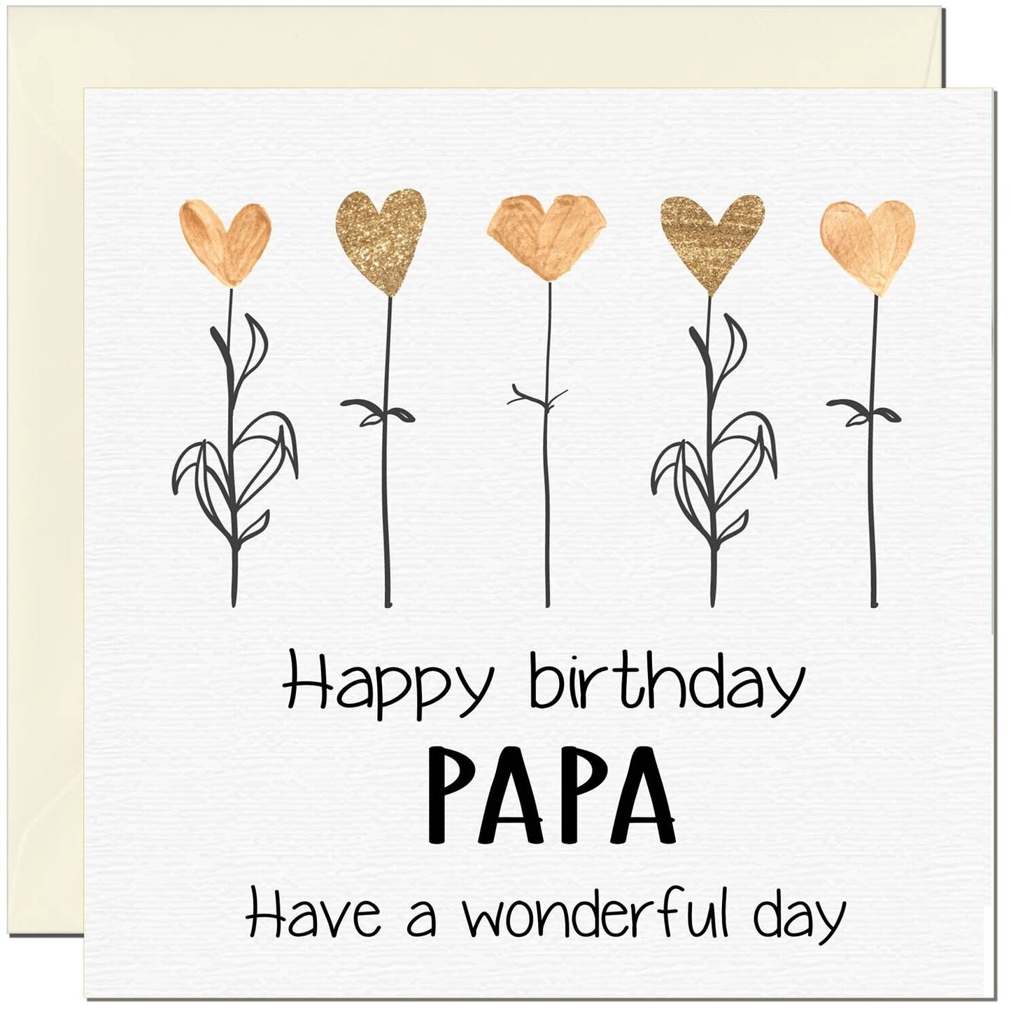 Birthday Card - Eco Friendly Elegant Heart Flowers Beautiful