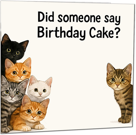 Funny Cat Themed Birthday Card For Cat Lover - Cat Birthday Card