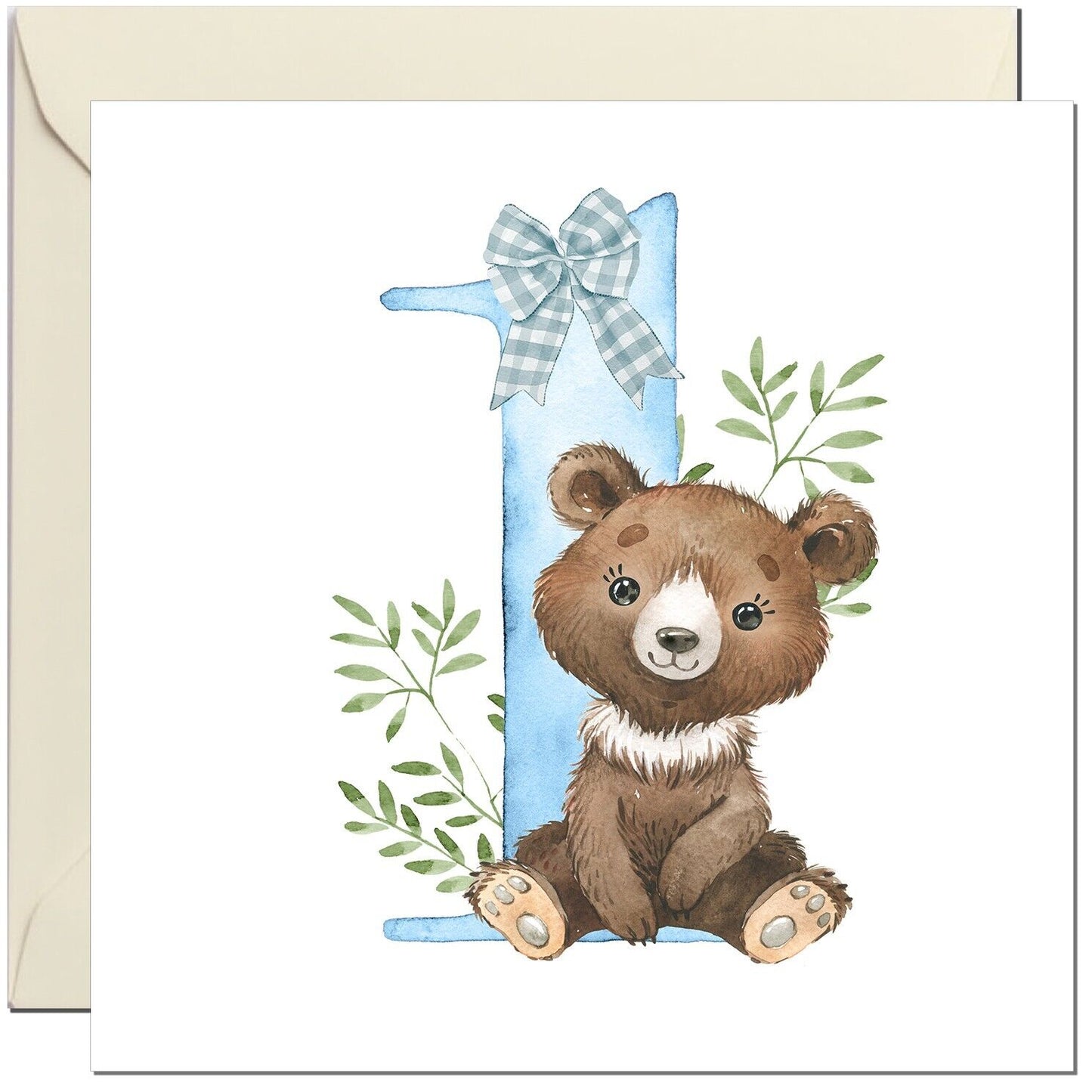 Birthday Card for Boys - Cute Teddy Bear Birthday Card for Baby Boy Infant todd