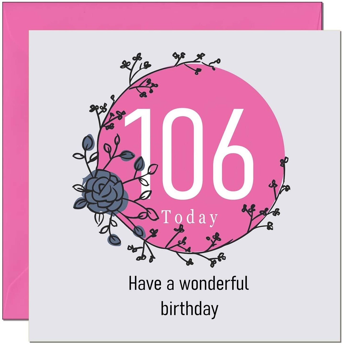 Birthday Card for Women Female - Classy Elegant Floral